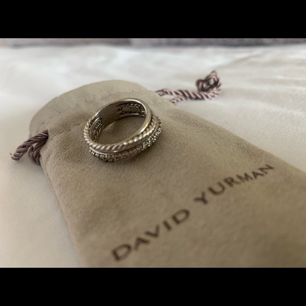 David Yurman crossover pave ring size 6